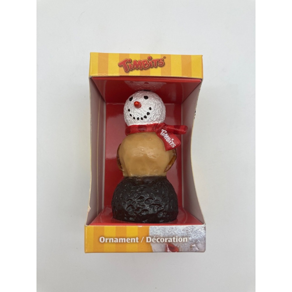 Tim Hortons 2011 Timbits Snowman Christmas Ornament Mini Figurine with Box